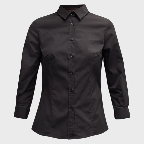 Carolina Herrera Crisp Classic Cotton Button Down Made in Italy Size 16 - Picture 7 of 11